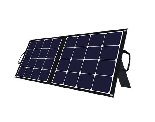 โมดูลพลังแสงอาทิตย์แบบพกพากลางแจ้ง 24V 100w แพเนลพลังแสงอาทิตย์แบบพับสําหรับการเดินทาง