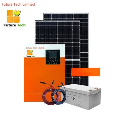 Home Off Grid แผ่นพลังแสงอาทิตย์พอลิกริสตัลลิน พร้อมอินเวอร์เตอร์ 5.5KW สีส้ม