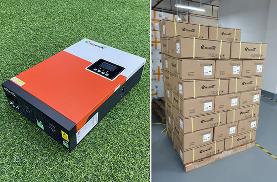 Home Off Grid แผ่นพลังแสงอาทิตย์พอลิกริสตัลลิน พร้อมอินเวอร์เตอร์ 5.5KW สีส้ม