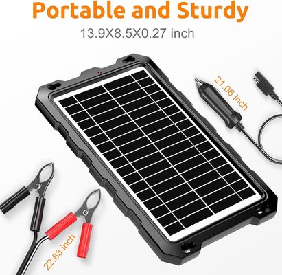 10W 12V แบตเตอรี่แสงอาทิตย์ Trickle Charger แบตเตอรี่ที่ใช้พลังงาน การบํารุงรักษา ทะเล