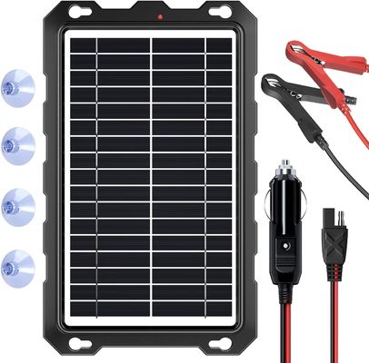 10W 12V แบตเตอรี่แสงอาทิตย์ Trickle Charger แบตเตอรี่ที่ใช้พลังงาน การบํารุงรักษา ทะเล