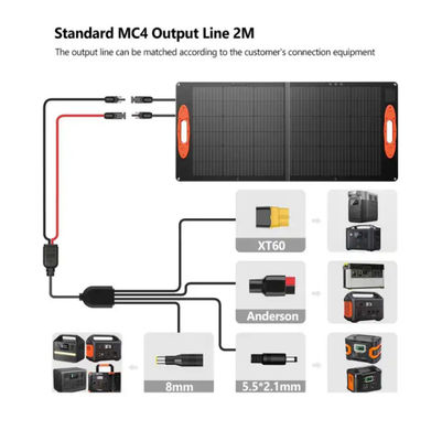 OEM 100w พับแผ่นพลังแสงอาทิตย์ ชุดไฟฟ้า IP68