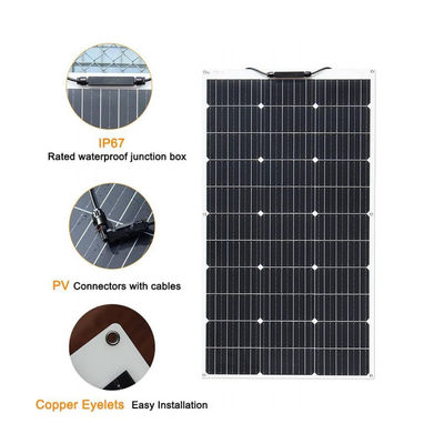 แผ่นแสงอาทิตย์ 200W ETFE แผ่นแสงอาทิตย์ PV แบบยืดหยุ่น PERC โมโนคริสตัล FTET200