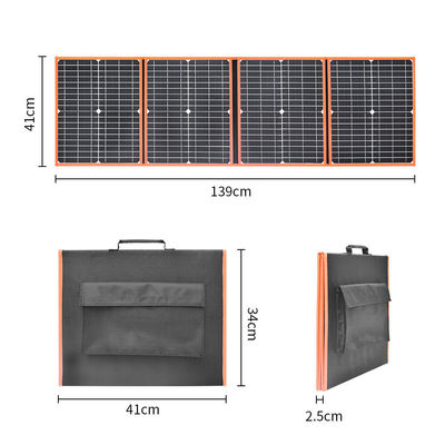 80W โปรแกรมพลังแสงอาทิตย์พกพา พับกระเป๋าเปื้อนหลัง ชาร์จเบาสําหรับกลางแจ้ง