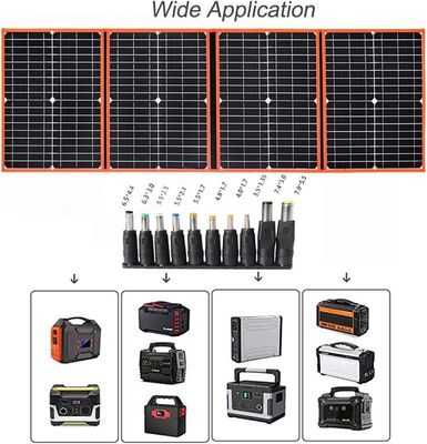 80W โปรแกรมพลังแสงอาทิตย์พกพา พับกระเป๋าเปื้อนหลัง ชาร์จเบาสําหรับกลางแจ้ง