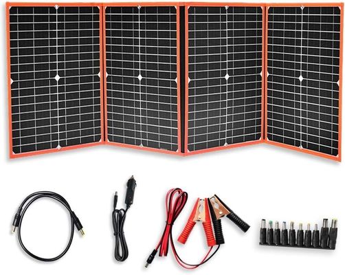 80W โปรแกรมพลังแสงอาทิตย์พกพา พับกระเป๋าเปื้อนหลัง ชาร์จเบาสําหรับกลางแจ้ง