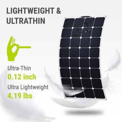 โมโนคริสตัลลีน โมดูลแผ่นแสงอาทิตย์ครึ่งยืดหยุ่น 100W 12 วอลต์ OEM