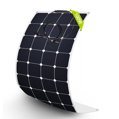 โมโนคริสตัลลีน โมดูลแผ่นแสงอาทิตย์ครึ่งยืดหยุ่น 100W 12 วอลต์ OEM