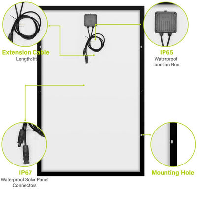 แพเนลพลังแสงอาทิตย์แบบยืดหยุ่นแบบโมโนคริสตัลลิน 250W 15V สําหรับ RV Marine