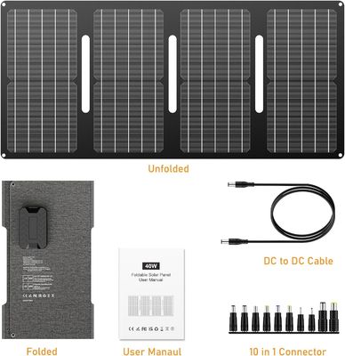 แพเนลพลังแสงอาทิตย์พกพา 40W 15V DC Outlet สําหรับการแคมป์กลางแจ้ง