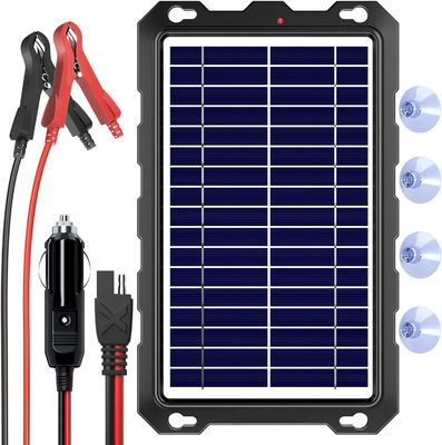 7เครื่องชาร์จแบตเตอรี่แสงอาทิตย์ Rv พกพา 5W เครื่องบํารุงรักษาแบตเตอรี่แสงอาทิตย์รถ 12V
