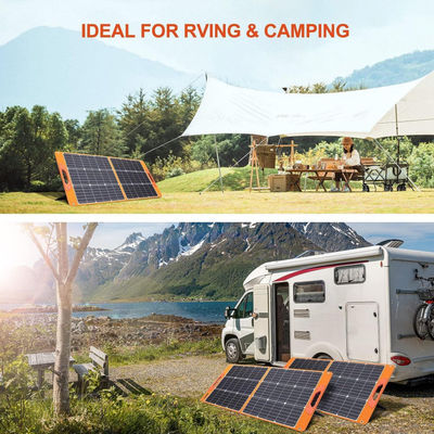 แพคเกจระบบแสงอาทิตย์ RV 100W ที่พับได้ Off Grid สําหรับการเดินแคมป์
