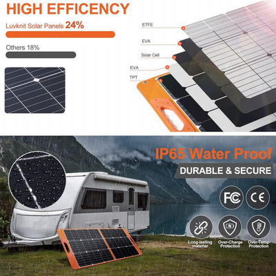 แพคเกจระบบแสงอาทิตย์ RV 100W ที่พับได้ Off Grid สําหรับการเดินแคมป์