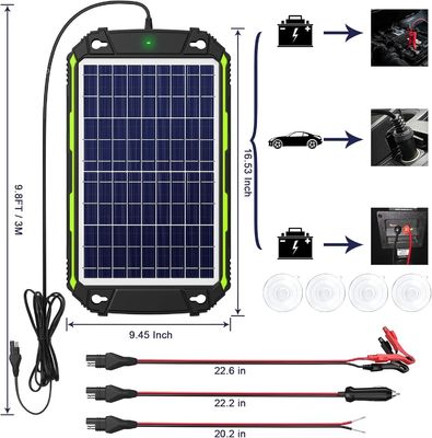 เครื่องชาร์จแบตเตอรี่พลังแสงอาทิตย์ กันน้ํา 10W 12V สําหรับรถ เรือ RV ทะเล