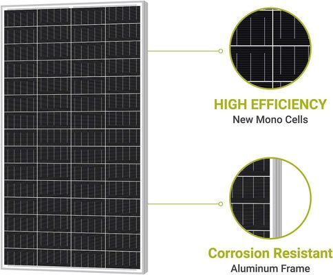 160W Off Grid โมโนคริสตัล PV Cell Module โมโนโพลีโซลาร์แพนเนล 12V