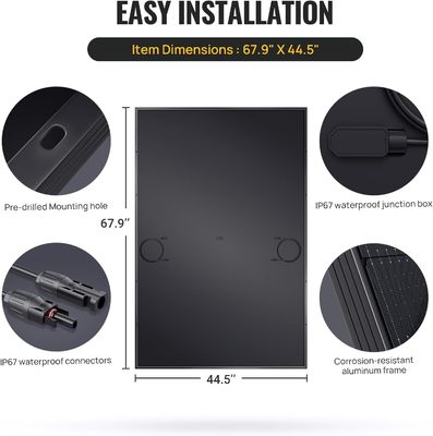 400W 10BB แผ่นแสงอาทิตย์แข็งเบา โมโน โมดูลแสงอาทิตย์ OEM