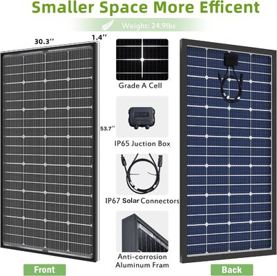 โมดูล PV โมโนคริสตัลลินแสงอาทิตย์ 200W 12V 10BB สําหรับบ้าน RV