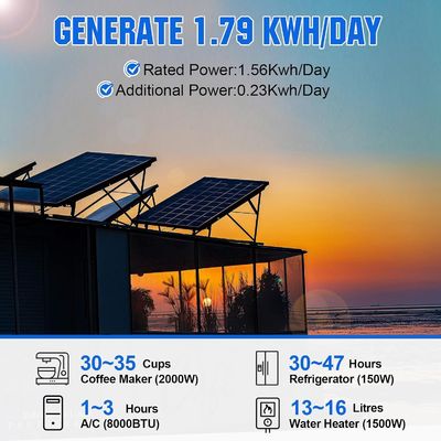 ชุดแผ่นพลังแสงอาทิตย์แบบโมโนคริสตัล MPPT Off Grid 400 Watt 12V