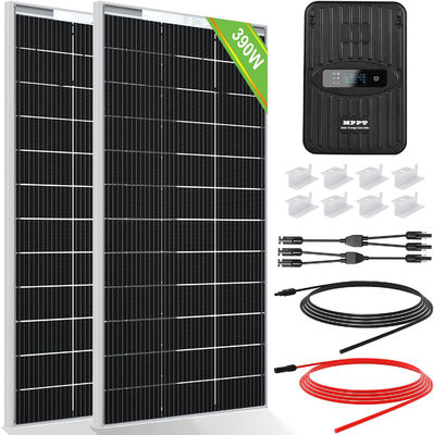 ชุดแผ่นพลังแสงอาทิตย์แบบโมโนคริสตัล MPPT Off Grid 400 Watt 12V