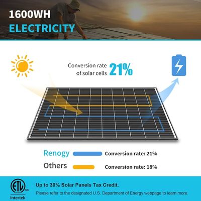 แผ่นพลังแสงอาทิตย์ 24V 320W โมโนคริสตัลลีน ON Off Grid สําหรับรถยนต์ RV