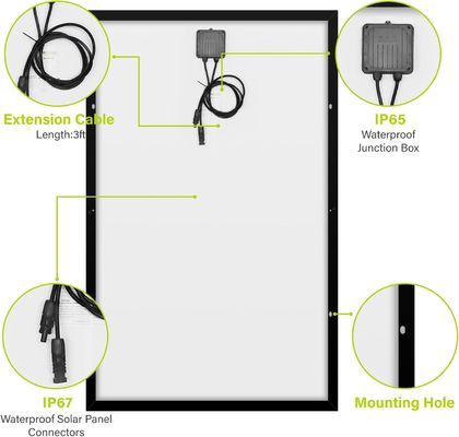 250W 15V โมโนคริสตัลลินสโลาร์แพนล โมดูล PV Off Grid น้ําหนักเบา