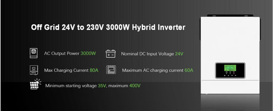 FT3000 โซลาร์ไฮบริด อินเวอร์เตอร์ 3200W สร้างใน 80A MPPT โซลาร์ชาร์จ