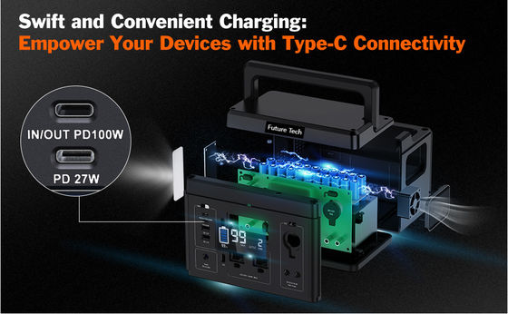 พกพาสํารอง โซลาร์เจนเนอเรเตอร์ สถานไฟฟ้า แบตเตอรี่ลิตยูม 296Wh