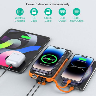 ธนาคารพลังงานชาร์จแสงอาทิตย์แบบพกพาไร้สาย พร้อมวิทยุ FM 20000mAh