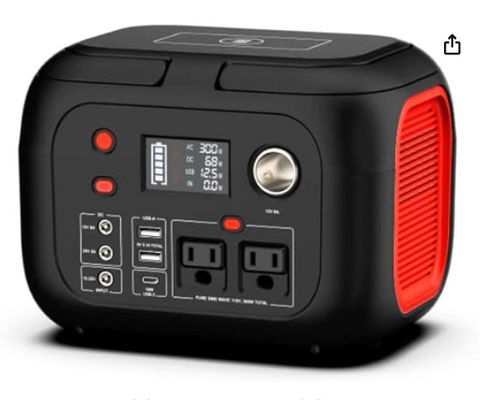 228Wh แบตเตอรี่ลิเดียมแสงอาทิตย์ สถานไฟฟ้าพกพา 300W พร้อมไฟ LED
