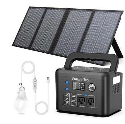 FTB70000 แพวเวอร์แบงค์ พร้อมเครื่องผลิตพลังแสงอาทิตย์ 350W แพเนลพลังแสงอาทิตย์ 60W และชุดไฟ LED USB 10W