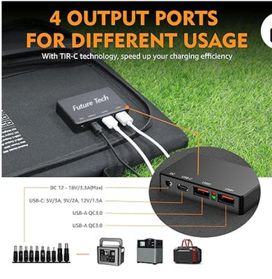 FTB70000 แพวเวอร์แบงค์ พร้อมเครื่องผลิตพลังแสงอาทิตย์ 350W แพเนลพลังแสงอาทิตย์ 60W และชุดไฟ LED USB 10W