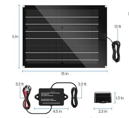 FTBM15 ชุดแผ่นพลังแสงอาทิตย์ สร้างใน MPPT Charge Controller กันน้ําด้วยสีดํา