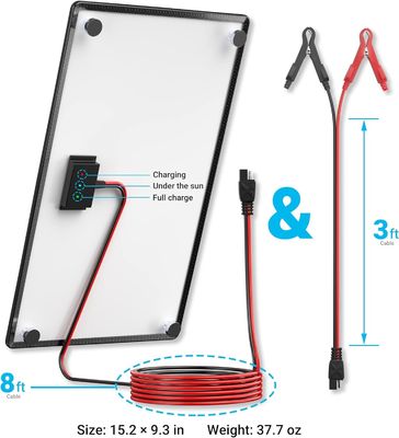 10W 12V แม็กเนติก แบตเตอรี่แสงอาทิตย์ชาร์จ ทริคเกิล เมียเลี้ยง กันน้ําสําหรับเรือ