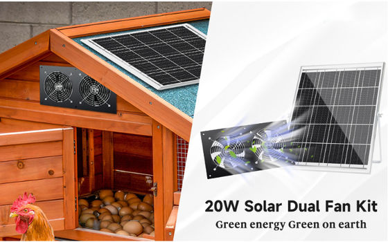 FTB20 Outdoor Solar Panel Kit พลังงานพัดลมอากาศสําหรับไก่ IP65 กันน้ํา