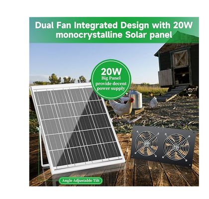 FTB20 Outdoor Solar Panel Kit พลังงานพัดลมอากาศสําหรับไก่ IP65 กันน้ํา