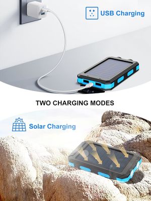 38800mAh พลังงานแสงอาทิตย์ Usb Power Bank กันน้ํา สําหรับแคมป์กลางแจ้ง