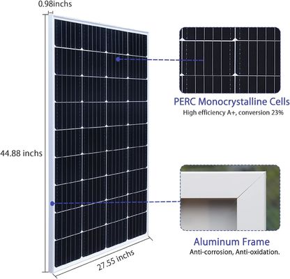 12V 24V โมโน PV รังสีดวงอาทิตย์แบบแข็ง 300W 150W พลังงาน